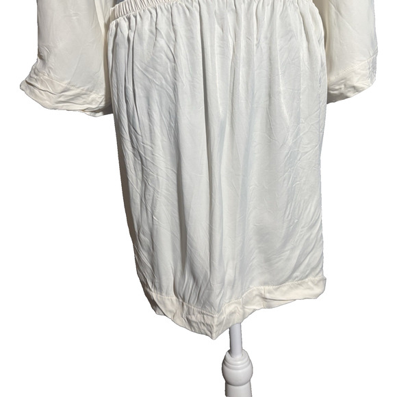 H&M Ivory Cut-Out Mini Dress Sz XL Holidaycore, Bridal, Christmas Cocktail EUC - Picture 11 of 16